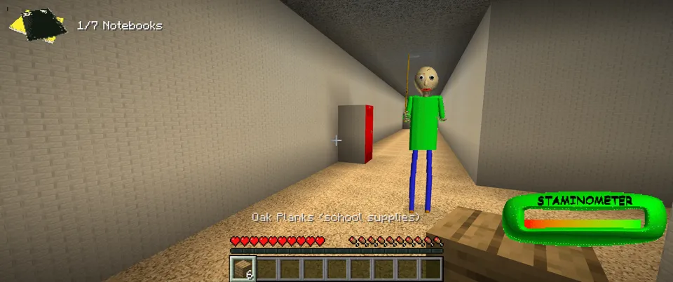 Baldi's Basics in Minecraft in INXANITY Launcher