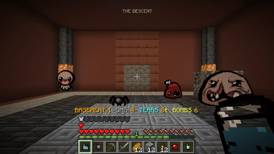 IsaacCraft: Basement I in INXANITY Launcher